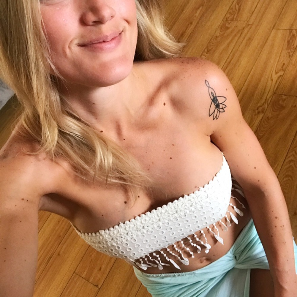Strapless super-cropped bohemian tassel top